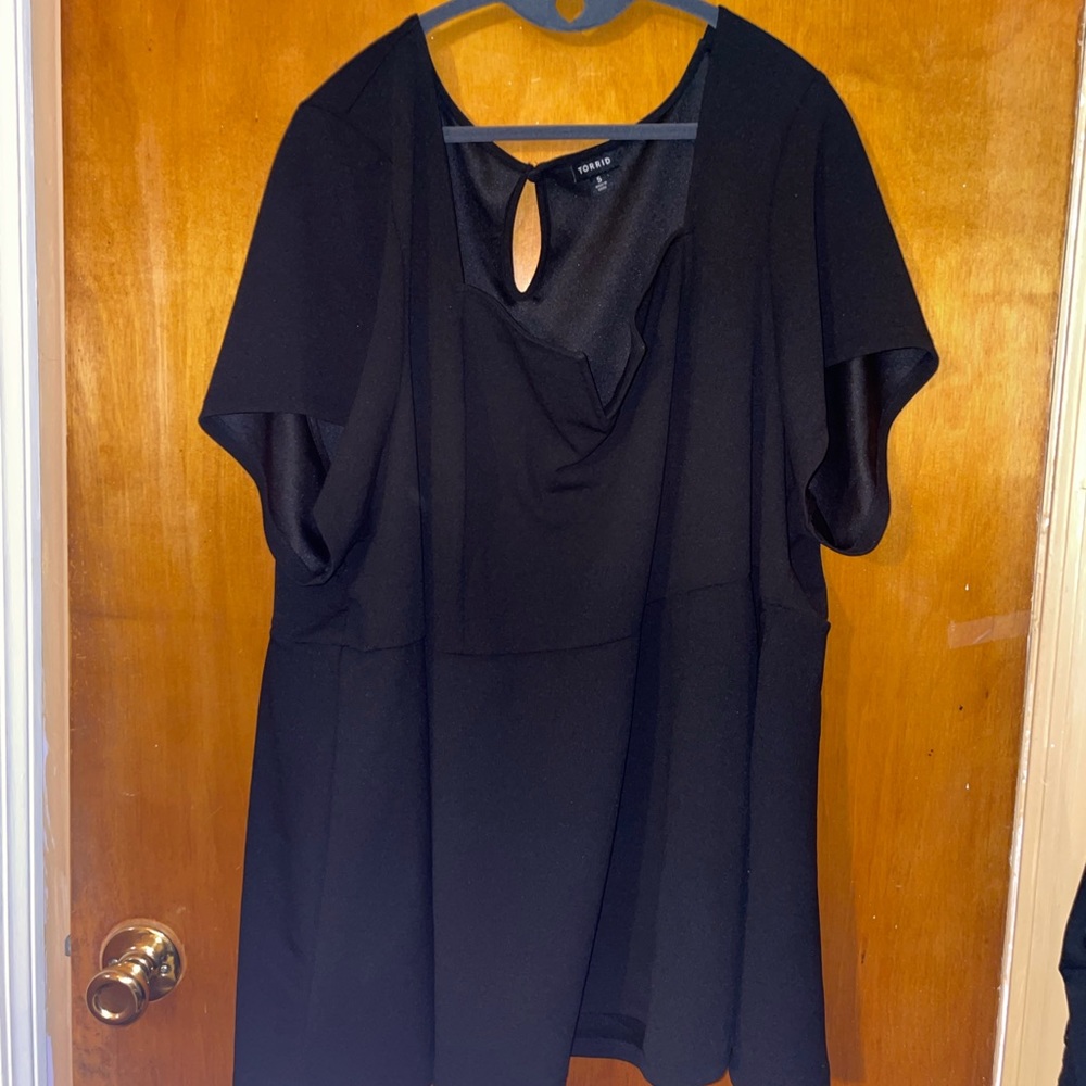 Torrid Peplum Blouse Top Black